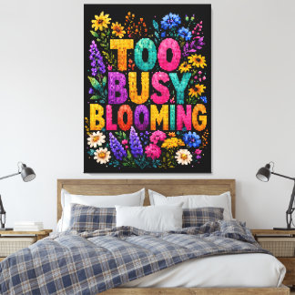 Te Busy Blooming Geometrische Stijl Ontwerp Canvas Afdruk