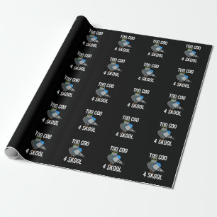 Te Coo 4 Skool Funny Cool Pigeon Pun Dark BG Cadeaupapier