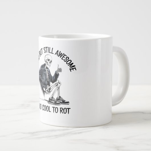 Te cool om te rotten Skeleton Design Extra Grote Beker (Voorkant rechts)