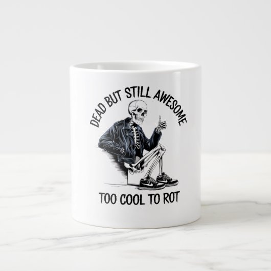 Te cool om te rotten Skeleton Design Extra Grote Beker (Voorkant)