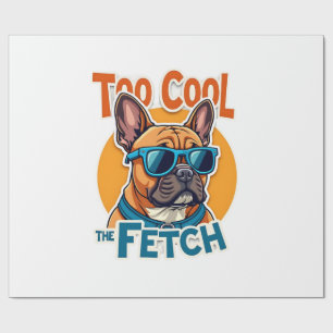 Te Cool voor Fetch Franse Bulldog Vintage Zonnebri Cadeaupapier