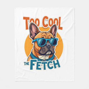 Te Cool voor Fetch Franse Bulldog Vintage Zonnebri Fleece Deken