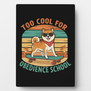 Te cool voor gehoorzaamheid School Dog Skateboard Fotoplaat