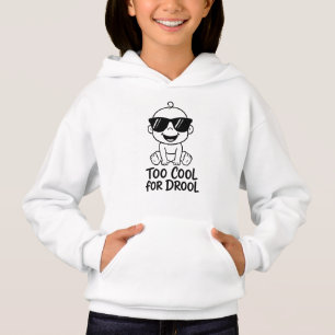Te Cool voor Kwijl Cute Grappige Kids Pullover Hoo
