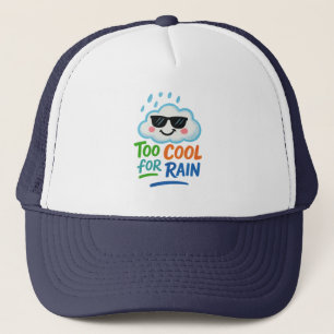 Te cool voor leuk regenplezier wolk elke persoon h trucker pet