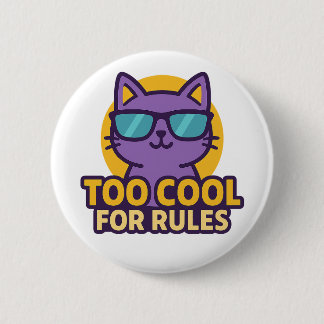 Te cool voor regels Cartoon Animal Button
