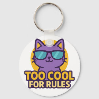 Te cool voor regels Cartoon Animal Button Sleutelhanger