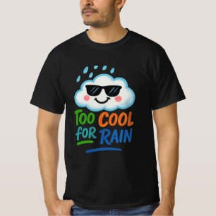 Te Cool voor Regen Leuke Wolk Heren T-Shirt