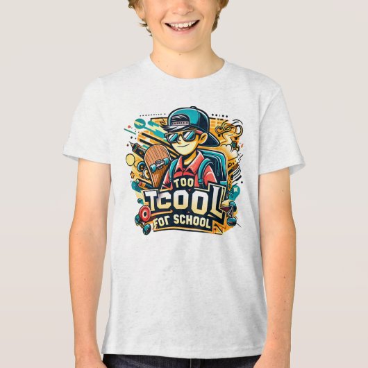 Te cool voor school Tri-Blend shirt (Voorkant)