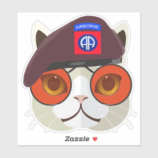 "Te coole parachutist kat" Sticker (Vel)