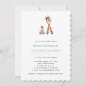 Te Cute Giraffe Baby shower Invitation Kaart (Voorkant)