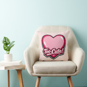 💗✨ “Te Cute!” Hartkussen Kussen