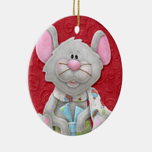 Te Cute Kerstmis-feestdag Keramisch Ornament (Rechts)