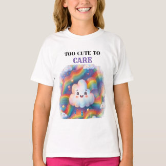 Te Cute Om Te Verzorgen Regenboogwolk Schattig Est T-shirt
