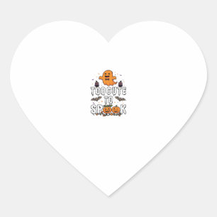 Te Cute Spook Halloween Oranje Geest Pompoenen Vle Hart Sticker