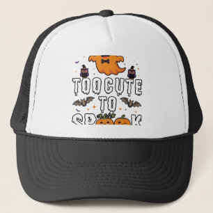 Te Cute Spook Halloween Oranje Geest Pompoenen Vle Trucker Pet