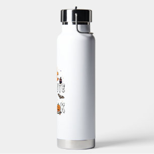 Te Cute Spook Halloween Oranje Geest Pompoenen Vle Waterfles