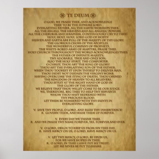 TE DEUM PRAYER POSTER (Voorkant)