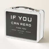 Te dicht Oogexamen op witte lunchbox (Achterkant)