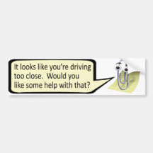 "Te dicht rijden?" Clippy