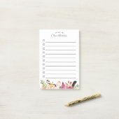 Te doen - Bohemian Boho Floral Feather Post-it® Notes (Op bureau)