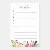 Te doen - Bohemian Boho Floral Feather Post-it® Notes (Voorkant)