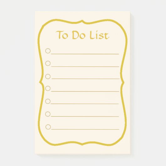 Te doen Lijst & Golden Lijst Post-it® Notes (Voorkant)