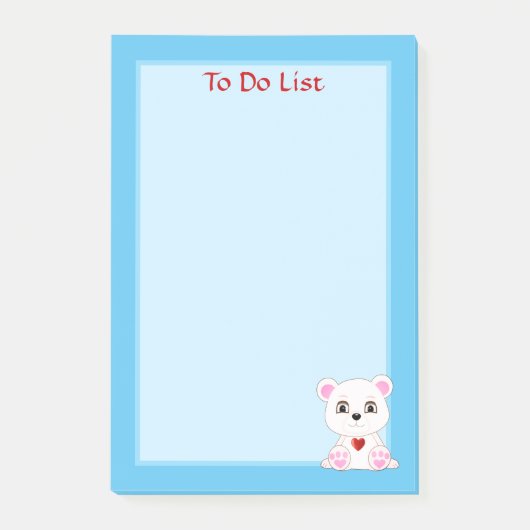 Te doen Lijst Polar Beer op lichtblauw Post-it® Notes (Voorkant)