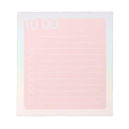 Te doen lijst (roze pastel regenboog) notitieblok