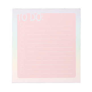 Te doen lijst (roze pastel regenboog) notitieblok