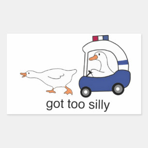 Te Dom Gek Gans Politie Humor Rechthoekige Sticker