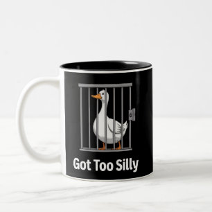 Te Dom Gek Geweldige Gans Stomme Humor Dierenliefh Tweekleurige Koffiemok