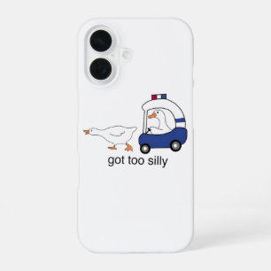 Te Dom Gek Geworden Grappige Gans Politie Humor iPhone 16 Hoesje