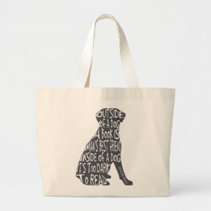 Te donker om te lezen grote tote bag
