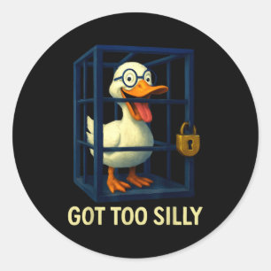 Te gek grapje ganzen leraar liefhebbers woordgrap  ronde sticker