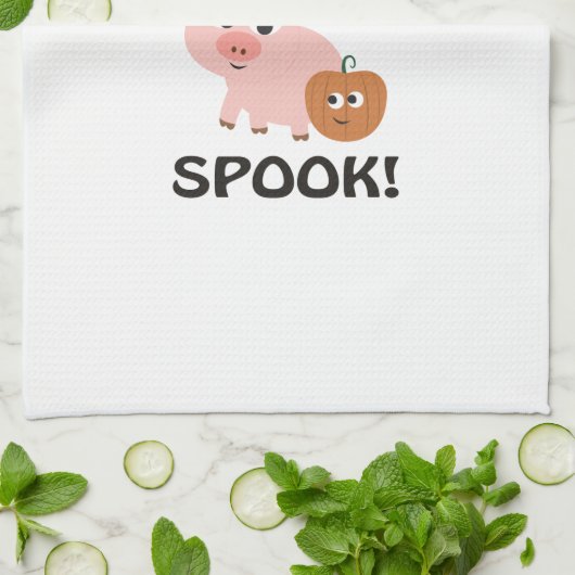Te gek voor Spook! Pig Witch Theedoek (Gevouwen)
