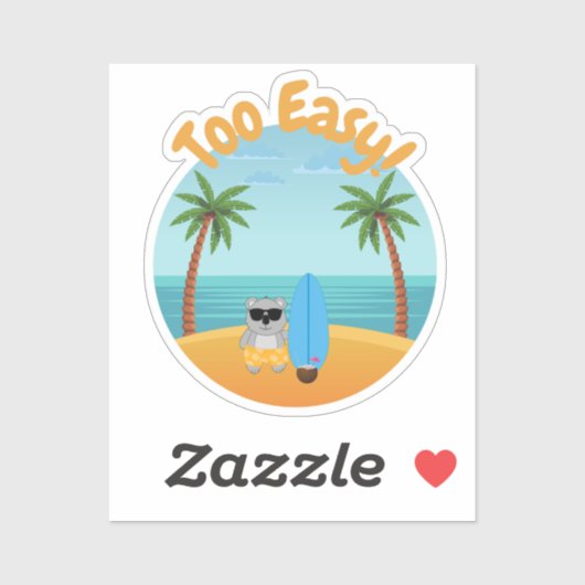 Te gemakkelijk - Aussie Koala Beach Sticker (Vel)
