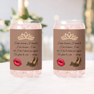 Te Glam Voor Elkaar – Chic Quote Drinkservies Set Blikvorm Glas