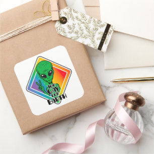 Te grazen voor de aarde vierkante sticker