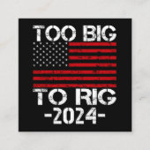 Te groot om te manipuleren 2024 verkiezingen vierkante visitekaartje (Voorkant)