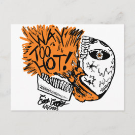 TE HEET! cartoon schedel Briefkaart