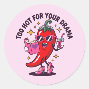 Te heet voor je drama ronde sticker