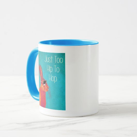 Te hip om blauw te verbergen mok (Voorkant links)