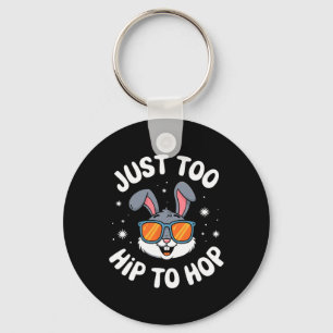 Te hip om te hoppen Cool Bunny Pasen Kinderen Grap Sleutelhanger