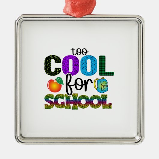 Te kool voor leraar school metalen ornament (Voorkant)