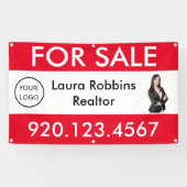 Te Koop Aangepaste Onroerend goed Logo Marketing Spandoek (Horizontaal)