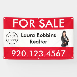 Te Koop Aangepaste Onroerend goed Logo Marketing Spandoek