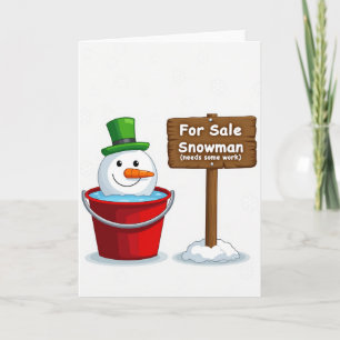 Te Koop Smeltende Sneeuwman Heeft Onderhoud Nodig Kaart