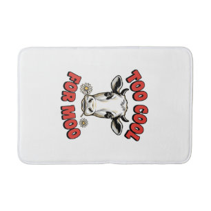 Te Koud Voor Moo Grappige Koe Vintage T-shirt Ontw Badmat