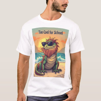 Te Koud voor School – Baardagaam Strand Cartoon T-shirt